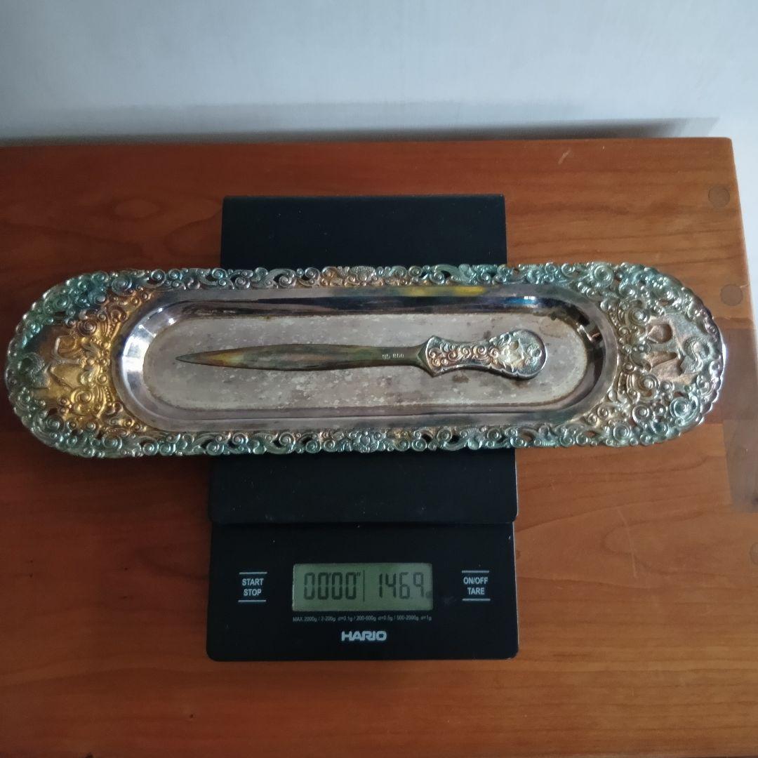 UD 800 DELUXE 銀製品　プレート・ナイフ　インドネシア　アンティーク