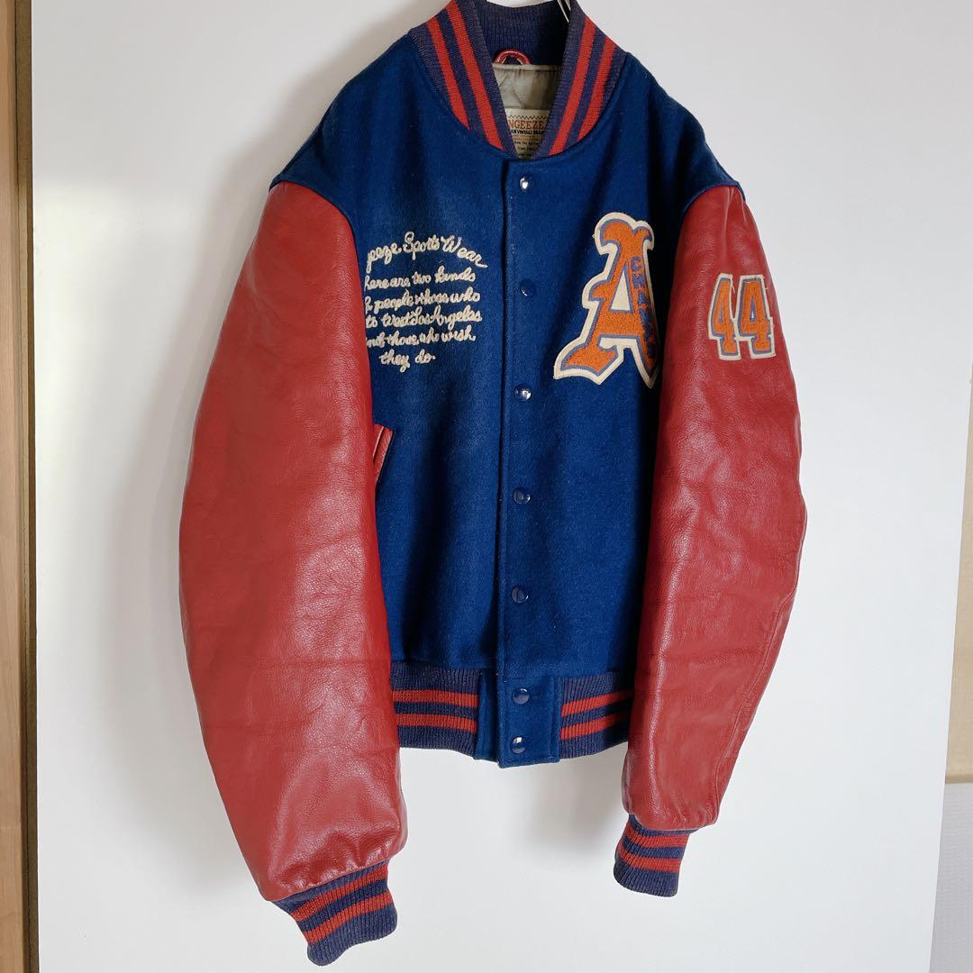 USA製　ヴィンテージ　スタジャン 袖革　golden bear 海外サイズM