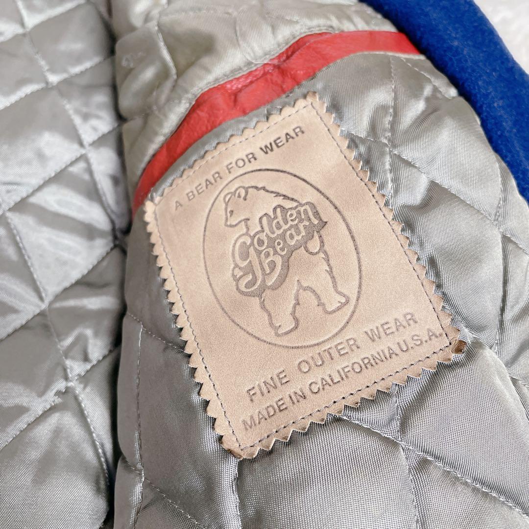 USA製　ヴィンテージ　スタジャン 袖革　golden bear 海外サイズM