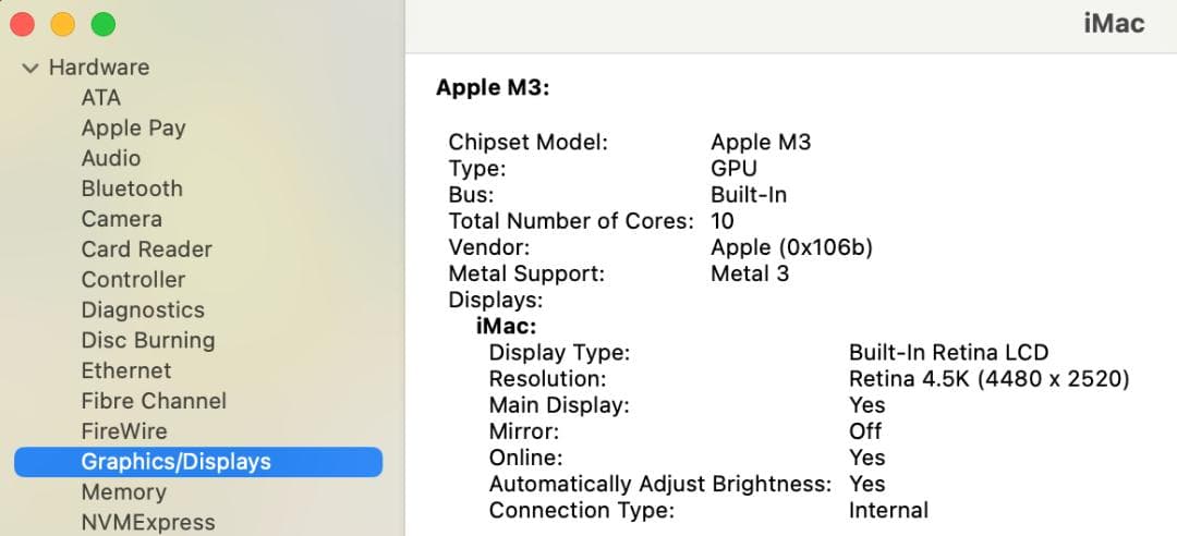 美品iMac 2023 24インチ M3チップ 16GBメモリ 512GBSSD