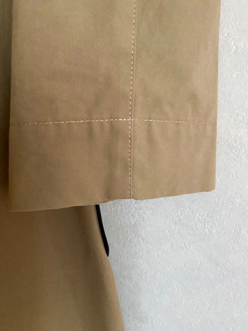 【未使用】Lisette ベージュ トレンチコート＊茶レザーのパイピング