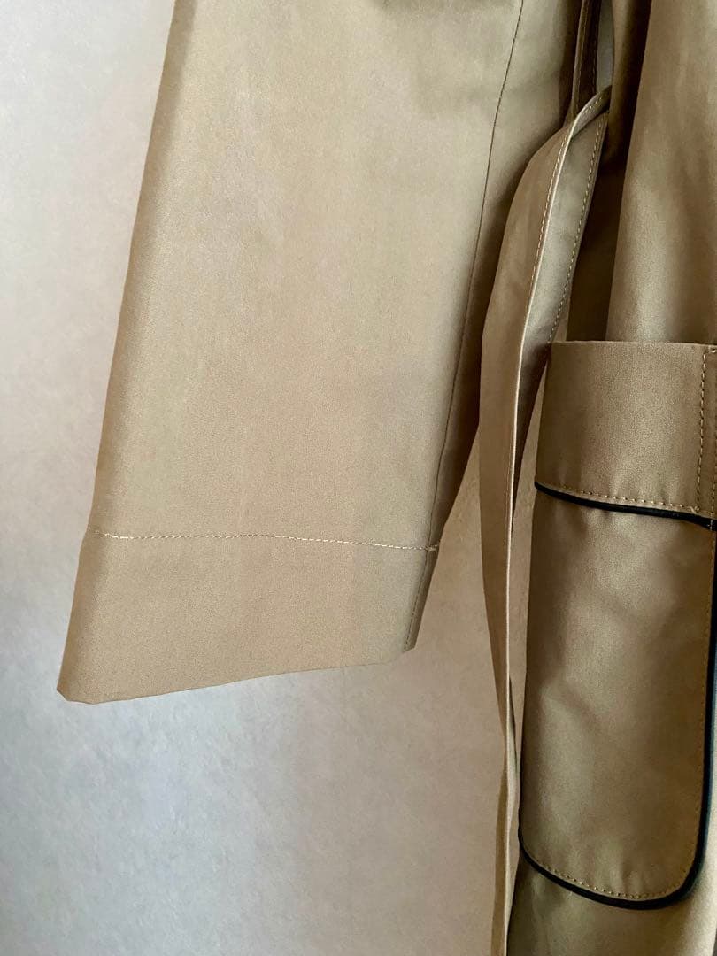 【未使用】Lisette ベージュ トレンチコート＊茶レザーのパイピング