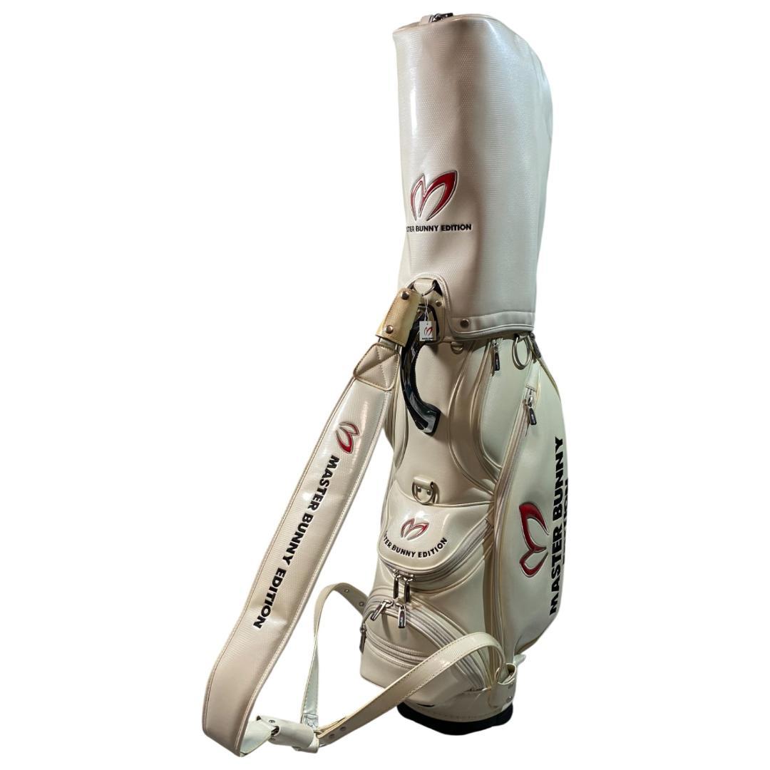 パーリーゲイツ×マスターバニー フード付き キャディバッグ ホワイト ゴルフ