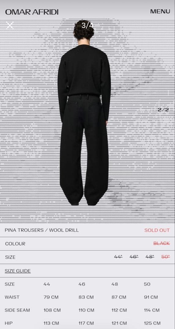 パンツ Omar afridi Pina Trousers