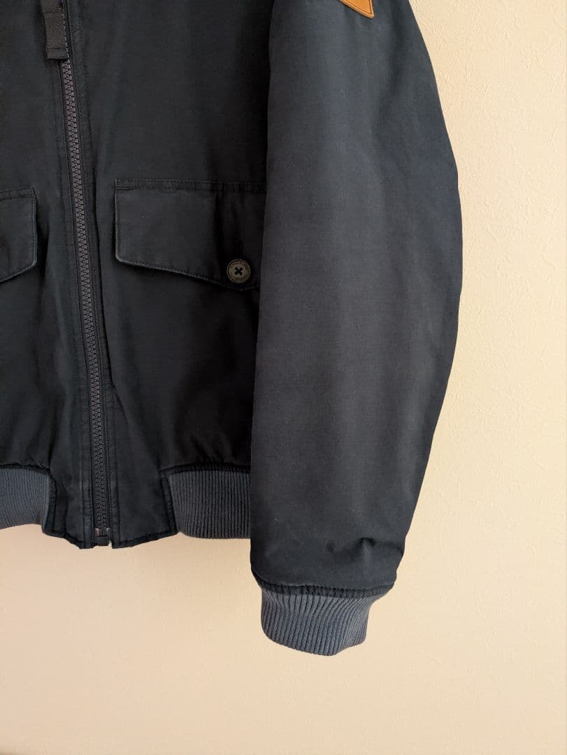 Timberland フライトジャケット コットン パーカー ネイビー 厚手 L