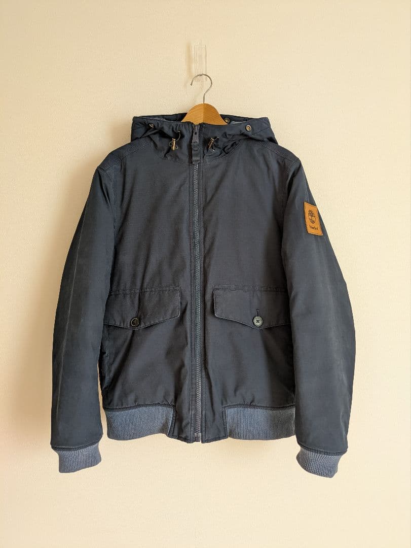 Timberland フライトジャケット コットン パーカー ネイビー 厚手 L