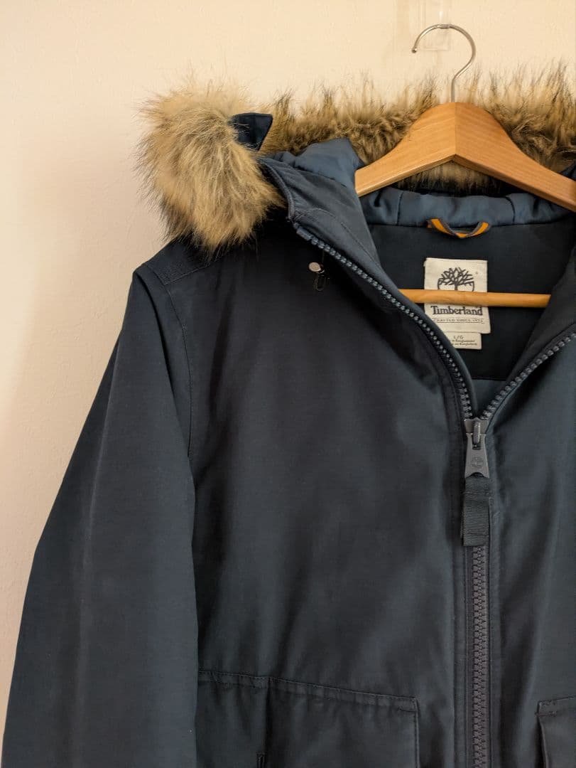 Timberland フライトジャケット コットン パーカー ネイビー 厚手 L