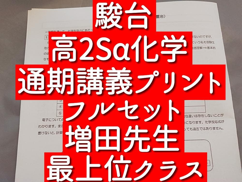 駿台　高2Sα化学　講義プリント　増田先生　河合塾　鉄緑会　Z会　東進 　SEG