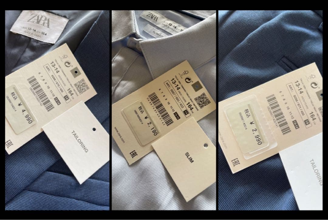 WONWON◆ZARAザラ◆スーツ4点セット◆164㎝◆定価18.460円