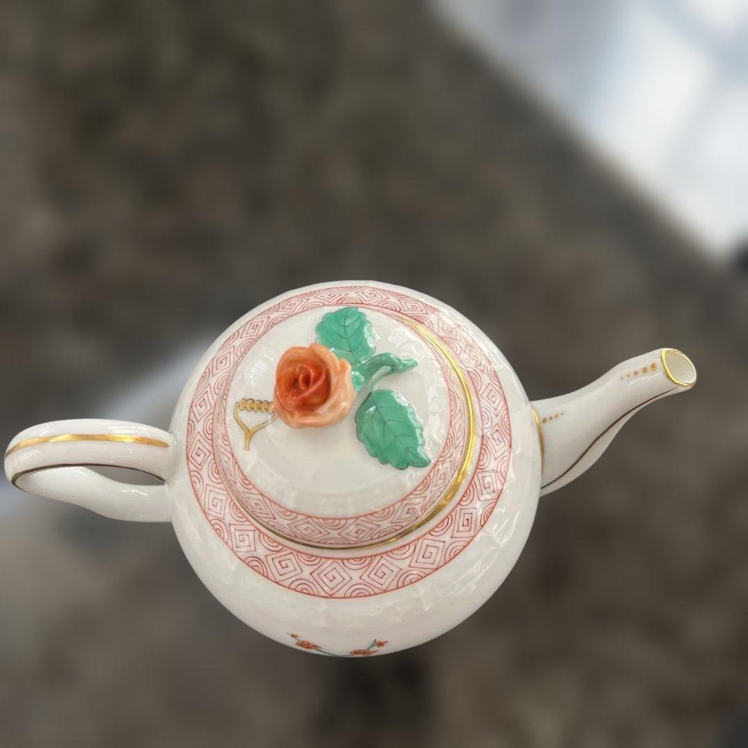 ヘレンド　シノワズリーポットとお茶碗蓋付き2つ