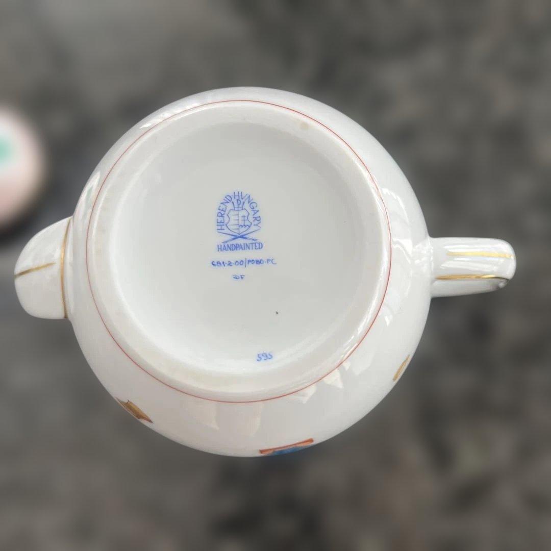 ヘレンド　シノワズリーポットとお茶碗蓋付き2つ