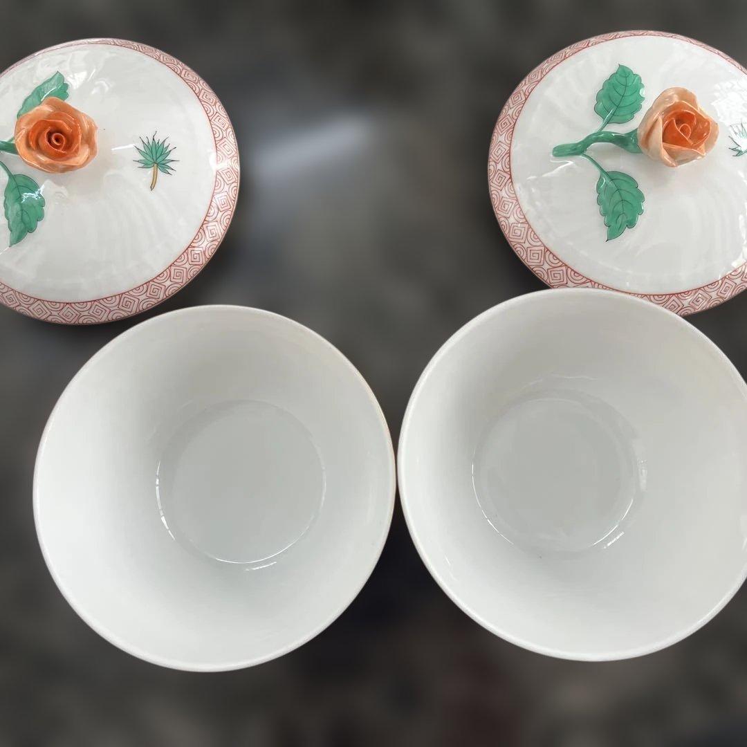 ヘレンド　シノワズリーポットとお茶碗蓋付き2つ