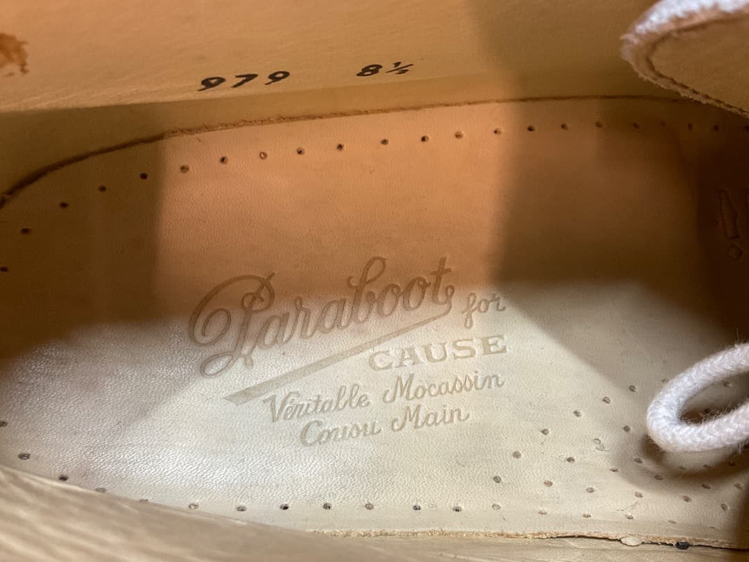 90s デカタグ デッドストック パラブーツ × CAUSE モカシン シューズ