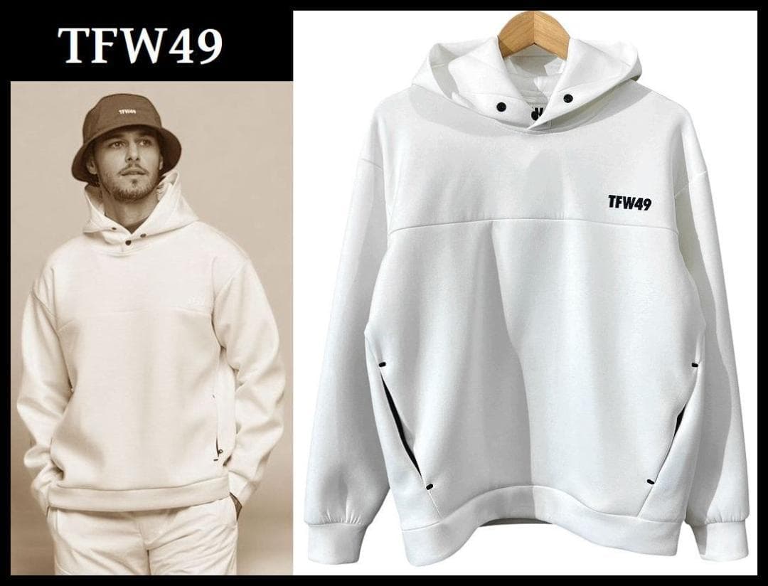美品 25SS TFW49 ゴルフ ダンボール ニット スウェット パーカー 白