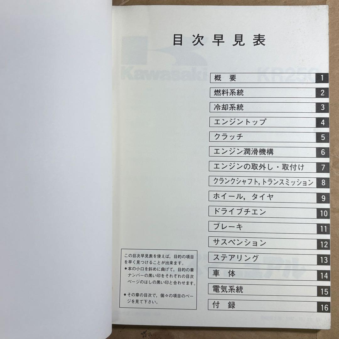 Kawasaki KR250 サービスマニュアル