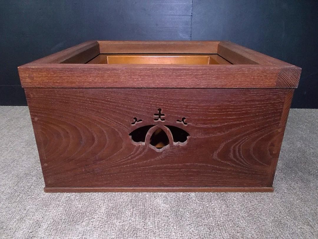 茶道具 置炉セット 釜師/佐藤浄清 霰鹿地紋茶釜 釜環 未使用五徳 送料込み