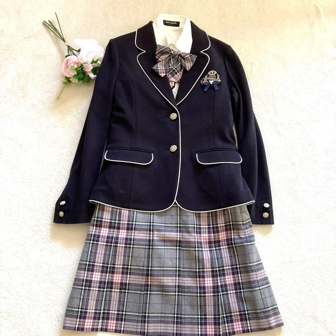 美品✨ ポンポネットL 160 卒服 受験 面接 6点セット　ベストもあり