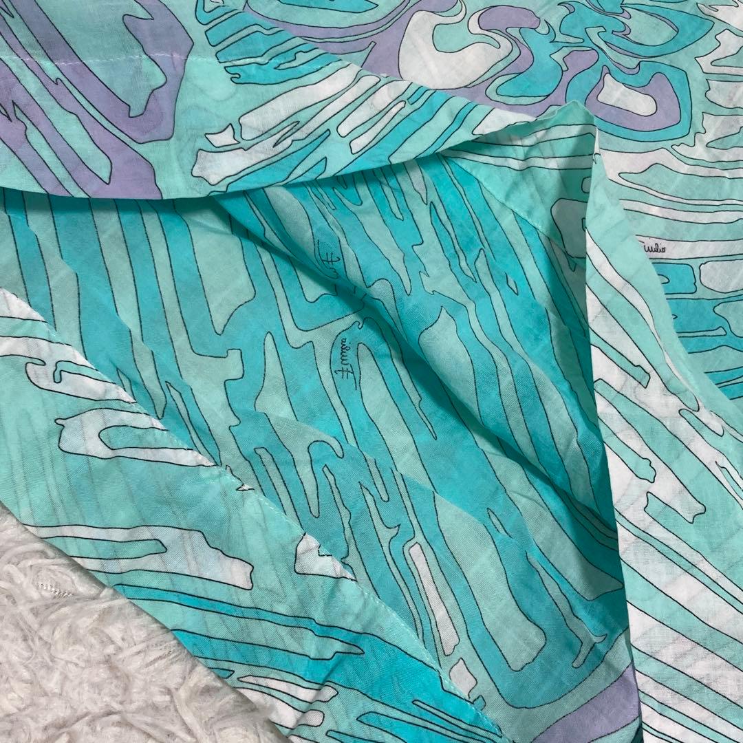 EMILIO PUCCI 総柄チュニック ライトブルー M エレガント