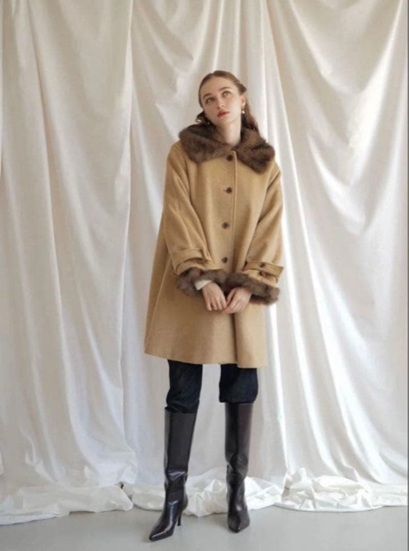 ジャケット・アウター Acka. fur flare middle coat size1