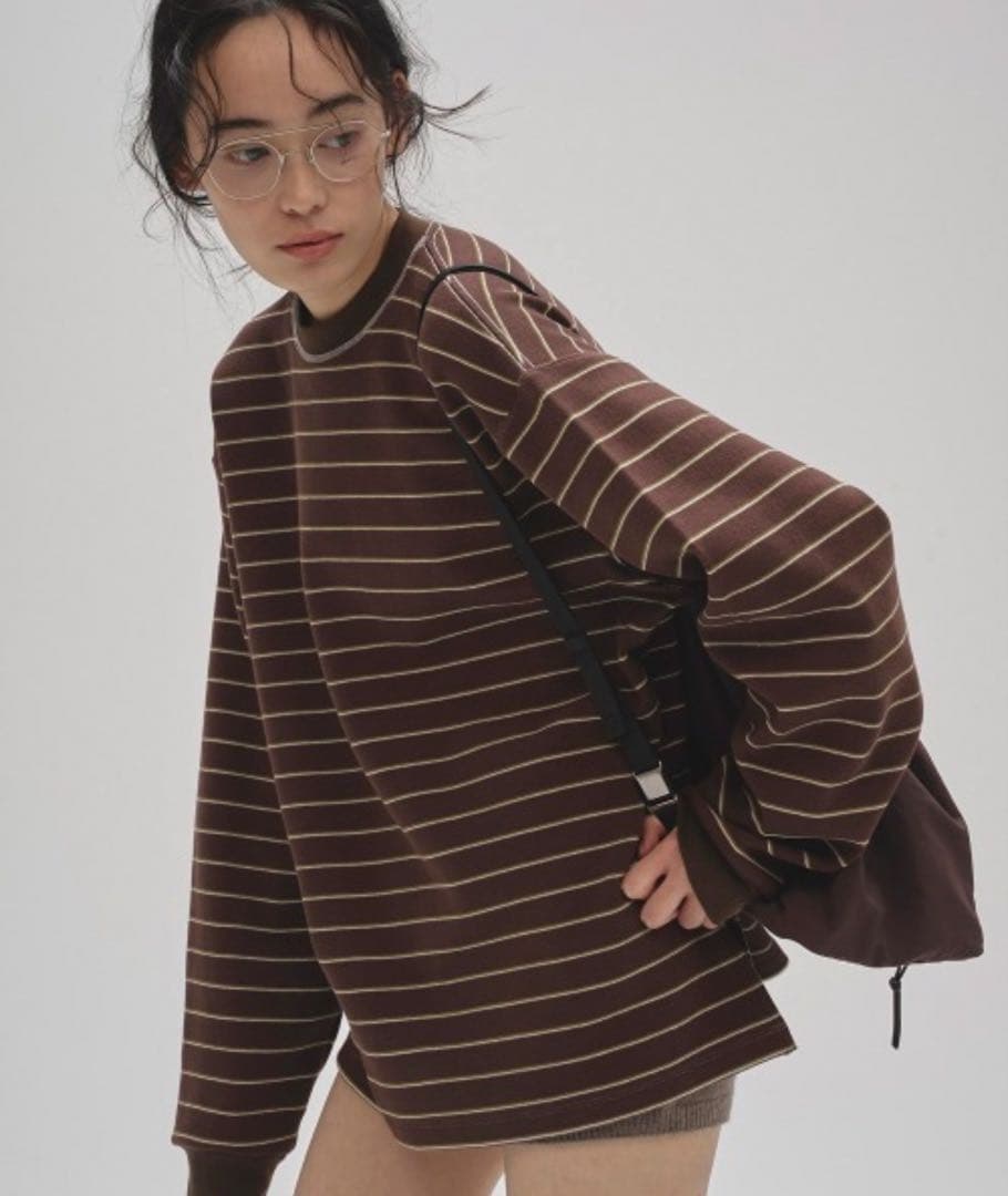 【美品】TODAYFUL Border Long T-shirts チョコ