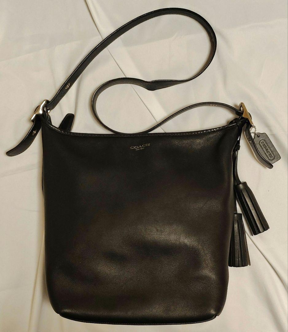 COACH オールドコーチ ショルダーバッグ レザー ブラック メンズ、レディス