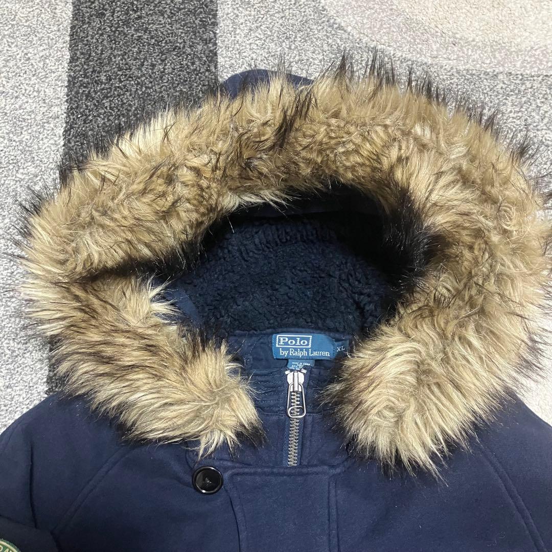 ポロラルフローレン N-2B スウェット パーカー ジャケット ファー　Y2K