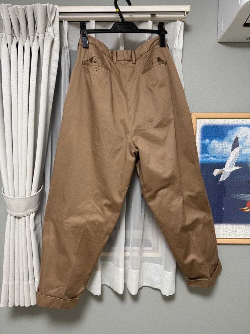 サイベーシック メンズ サンホアキン綿 2タック テーパード トラウザーズ