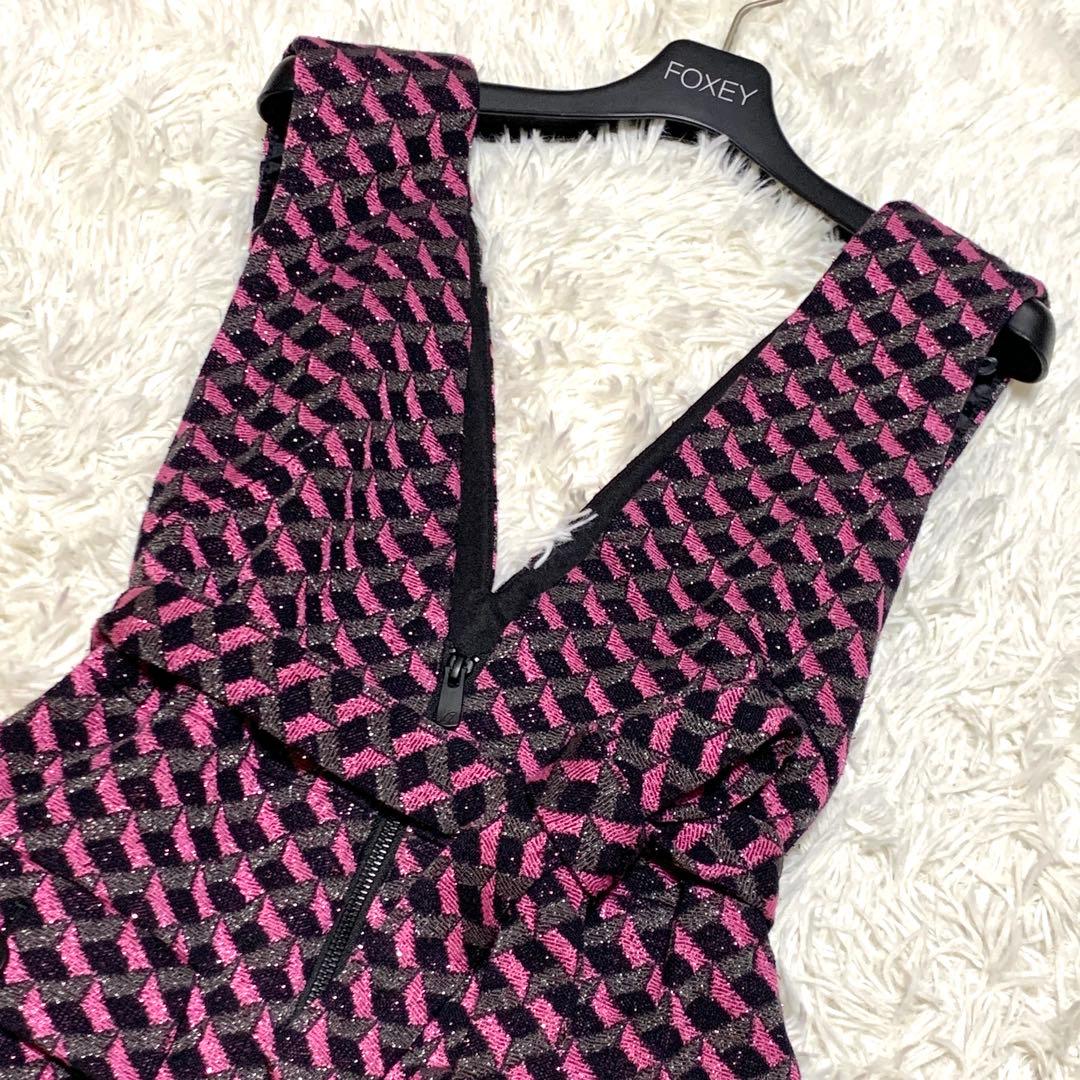 極美品✨2024年 グレースコンチネンタル キカジャガードラメドレス ワンピース