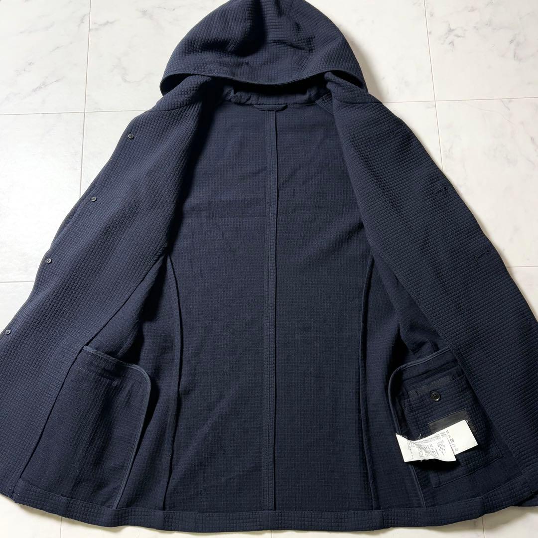 【美品】エンポリオアルマーニ 凹凸ワッフル フード テーラードジャケット 46