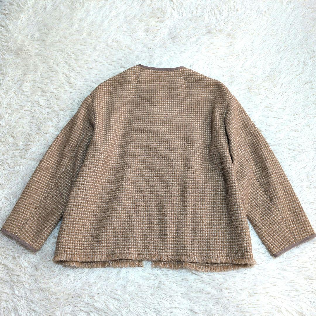 Ballsey（ボールジィ）ワッフルツイード ノーカラージャケット 36　M