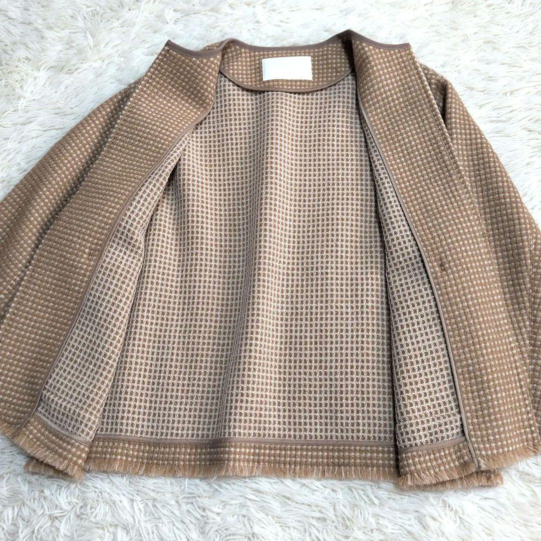 Ballsey（ボールジィ）ワッフルツイード ノーカラージャケット 36　M