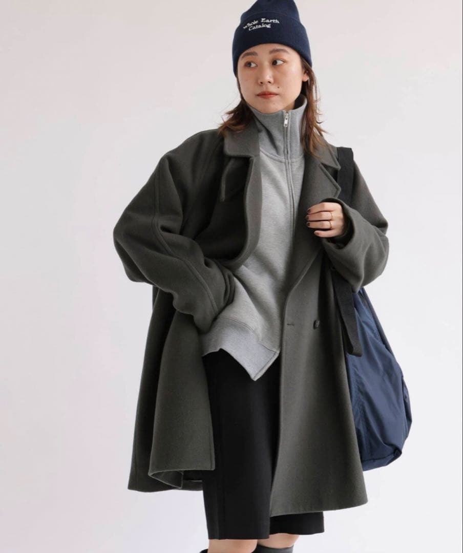 ジャーナルスタンダードレリューム　尾州ウールモッサWブレストハーフコート限定