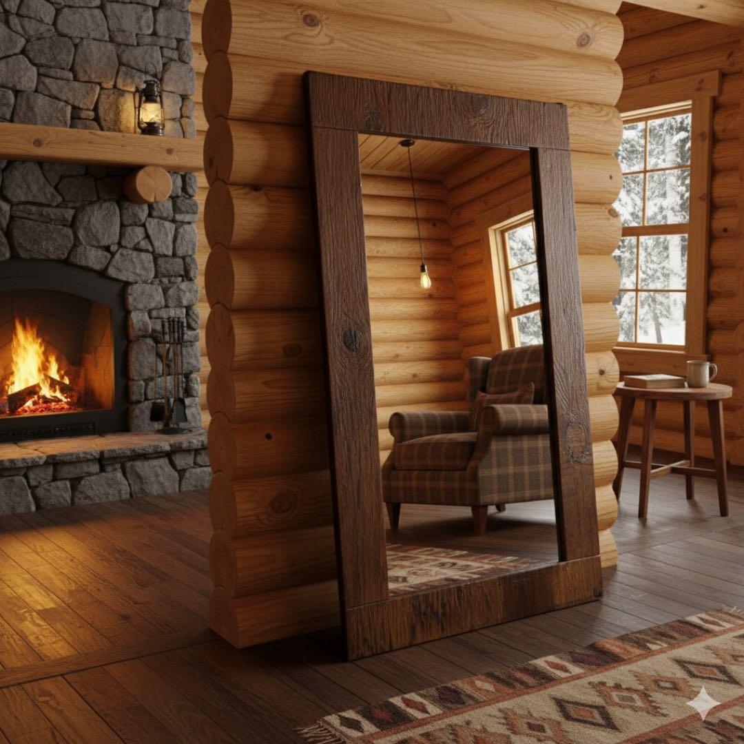 壁掛けミラー 壁掛け鏡 鏡 ミラー 姿見　スタンドミラー　古民家