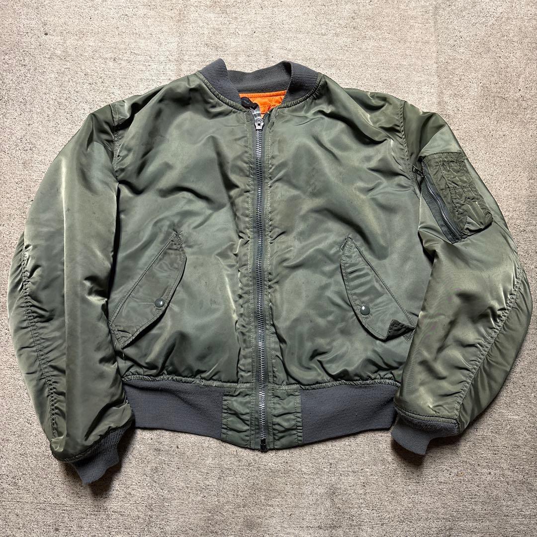 Alpha アルファMA-1 80s USA製 旧タグ 3本線 短丈