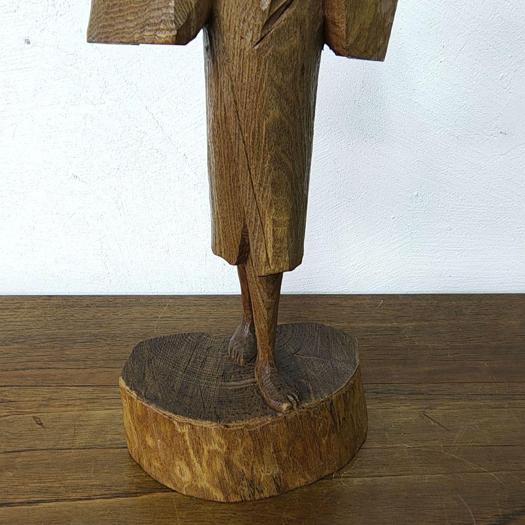 アイヌ　木彫り　彫刻　一刀彫　槐　メノコ