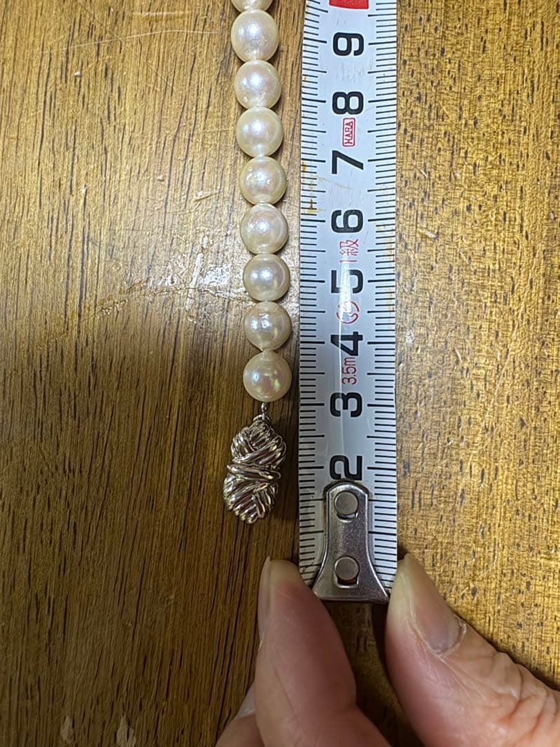 本真珠パールネックレスイヤリングセット　8mm 44cm シルバー　値段交渉歓迎