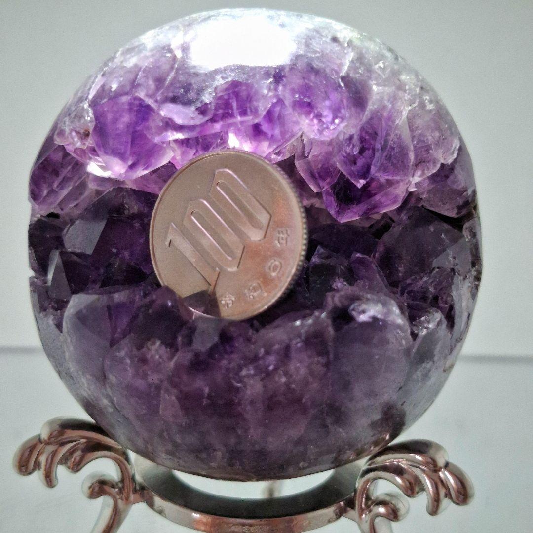 アメジスト クラスター 笑口 スフィア　台座付き