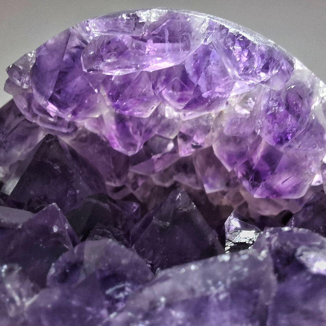 アメジスト クラスター 笑口 スフィア　台座付き