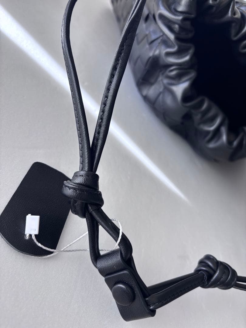 新品　ダストバッグ　レザー編み込み　2wayショルダーバッグ ブラック