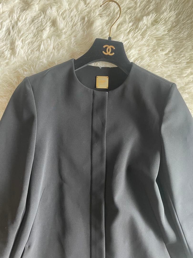 DEUXIEME CLASSE ドゥーズィエムクラス　ノーカラーコート　ネイビー