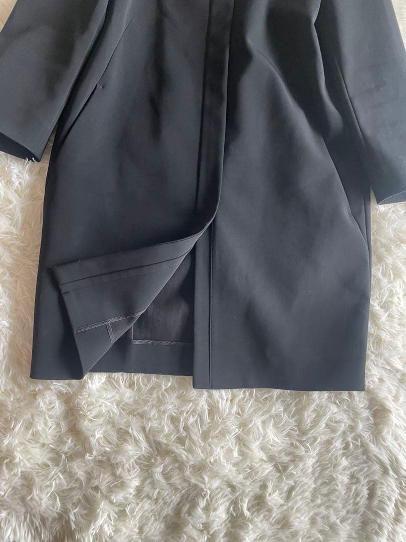 DEUXIEME CLASSE ドゥーズィエムクラス　ノーカラーコート　ネイビー