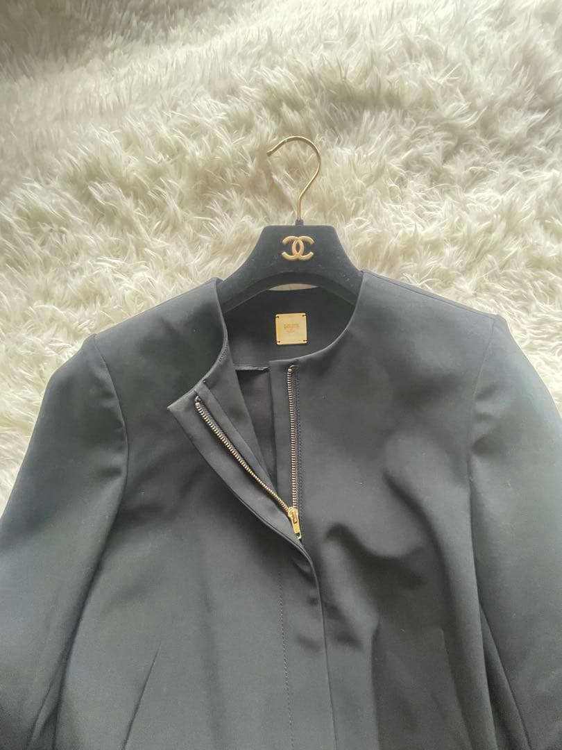 DEUXIEME CLASSE ドゥーズィエムクラス　ノーカラーコート　ネイビー