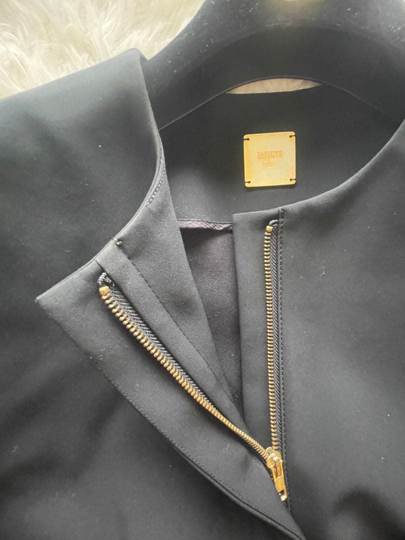 DEUXIEME CLASSE ドゥーズィエムクラス　ノーカラーコート　ネイビー