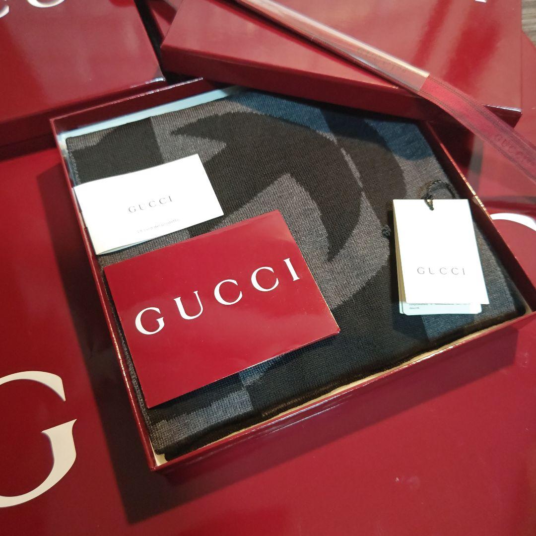 ❤新品箱袋付き❤GUCCI マフラー ストールショールスカーフ❤黒❤