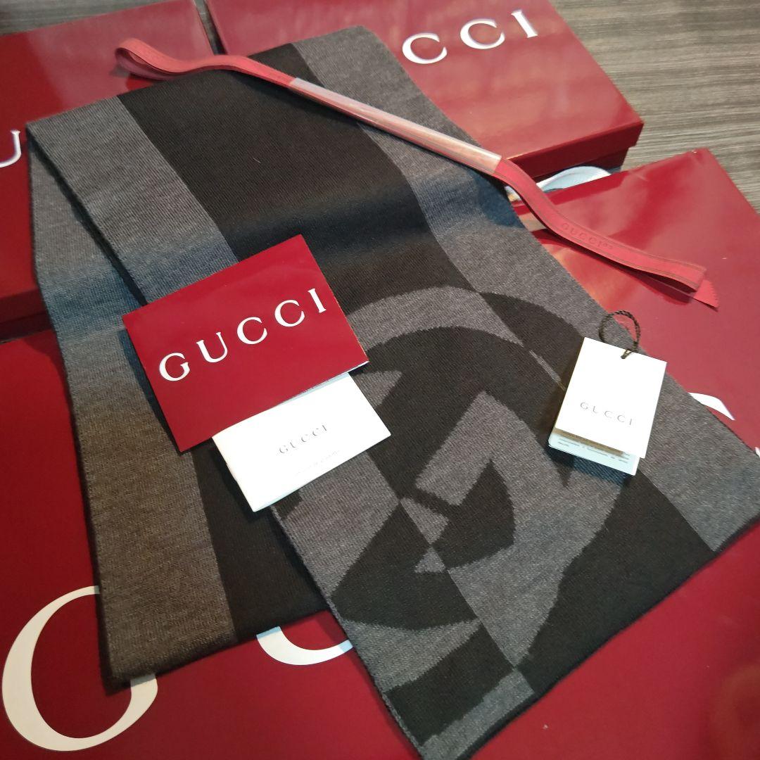 ❤新品箱袋付き❤GUCCI マフラー ストールショールスカーフ❤黒❤