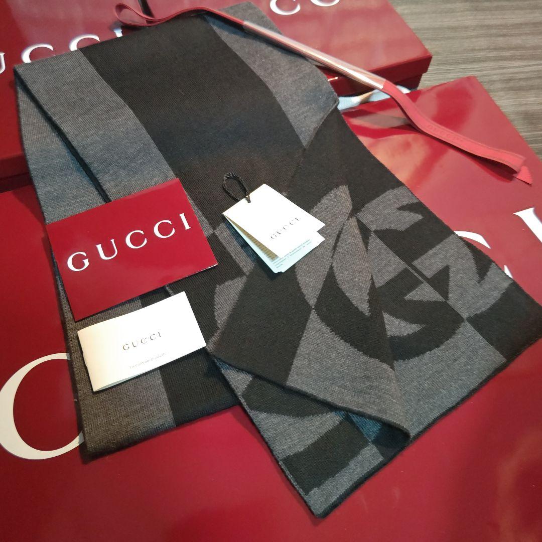 ❤新品箱袋付き❤GUCCI マフラー ストールショールスカーフ❤黒❤