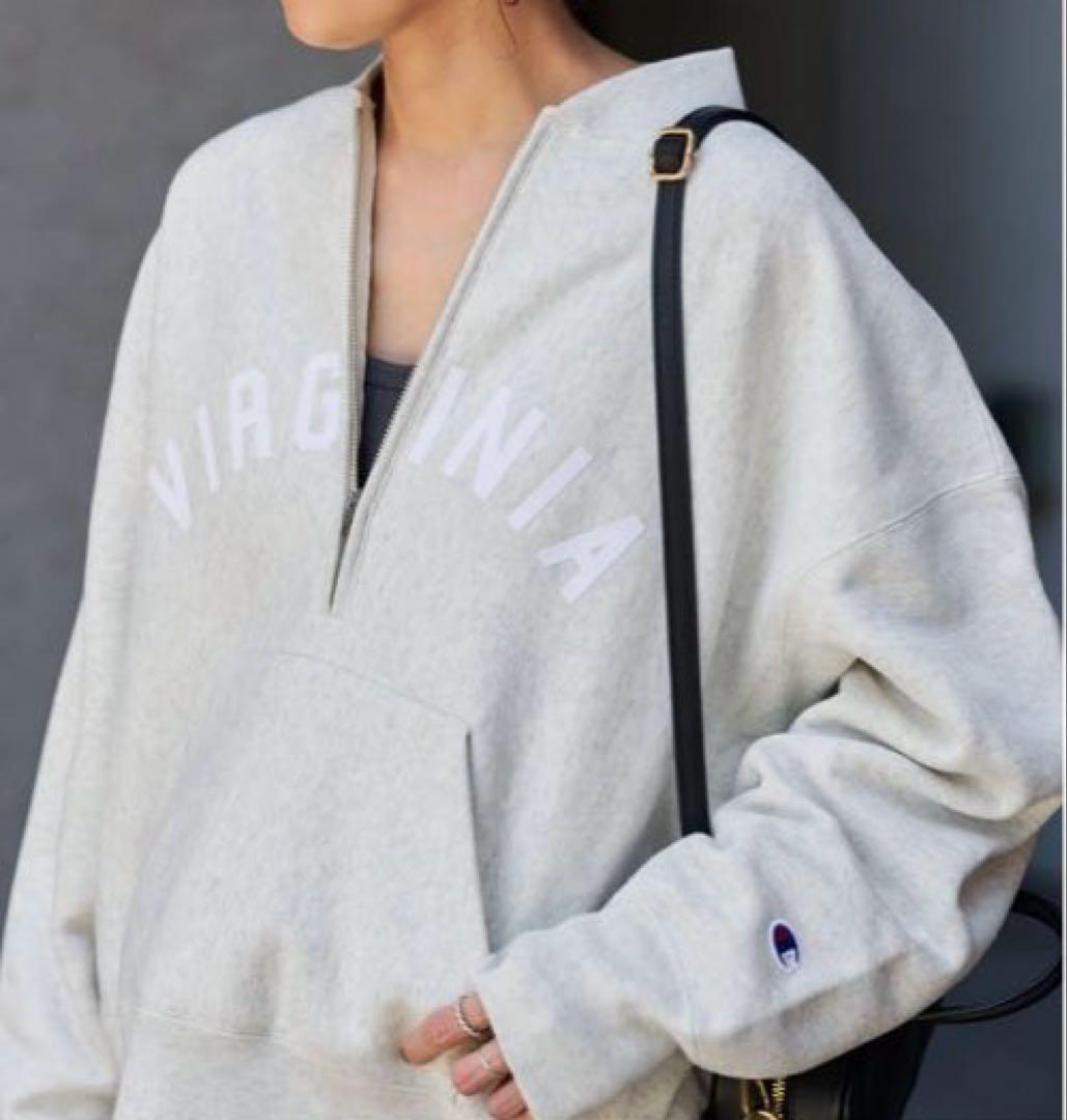 チャンピオン 別注REVERSE WEAVE11.5OZロゴハーフジップ