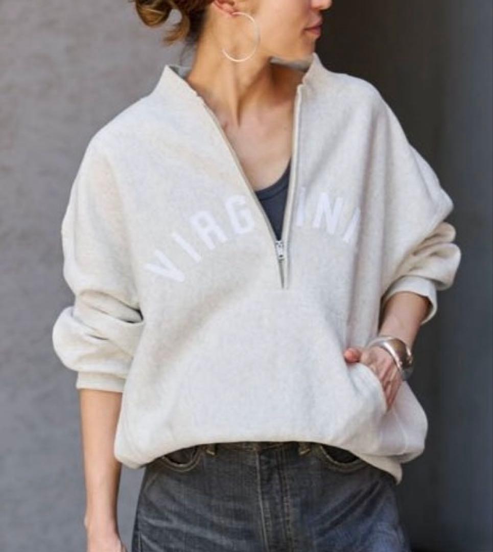 チャンピオン 別注REVERSE WEAVE11.5OZロゴハーフジップ