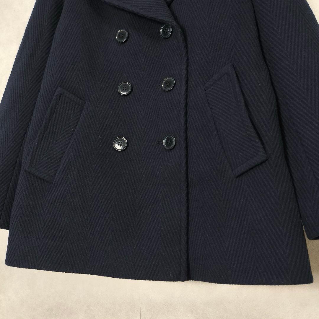ローレンラルフローレン ピーコート ヘリンボーン ウール ネイビー ダブルボタン