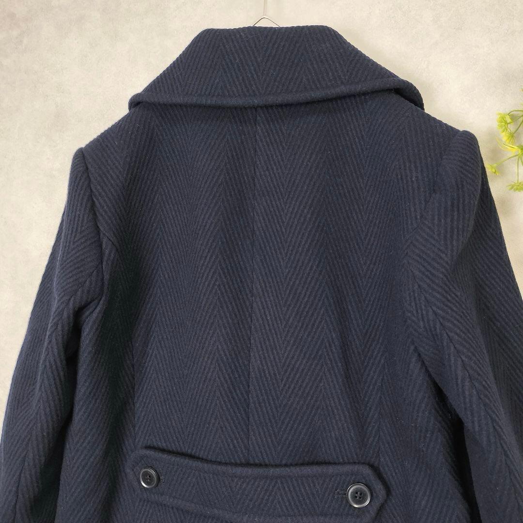 ローレンラルフローレン ピーコート ヘリンボーン ウール ネイビー ダブルボタン
